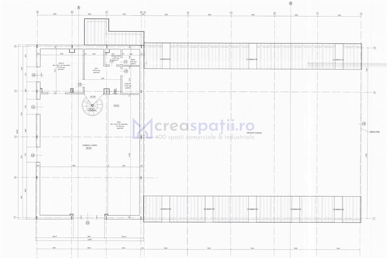 Spatiu 835mp, teren 2758mp, rond Mall Moldova