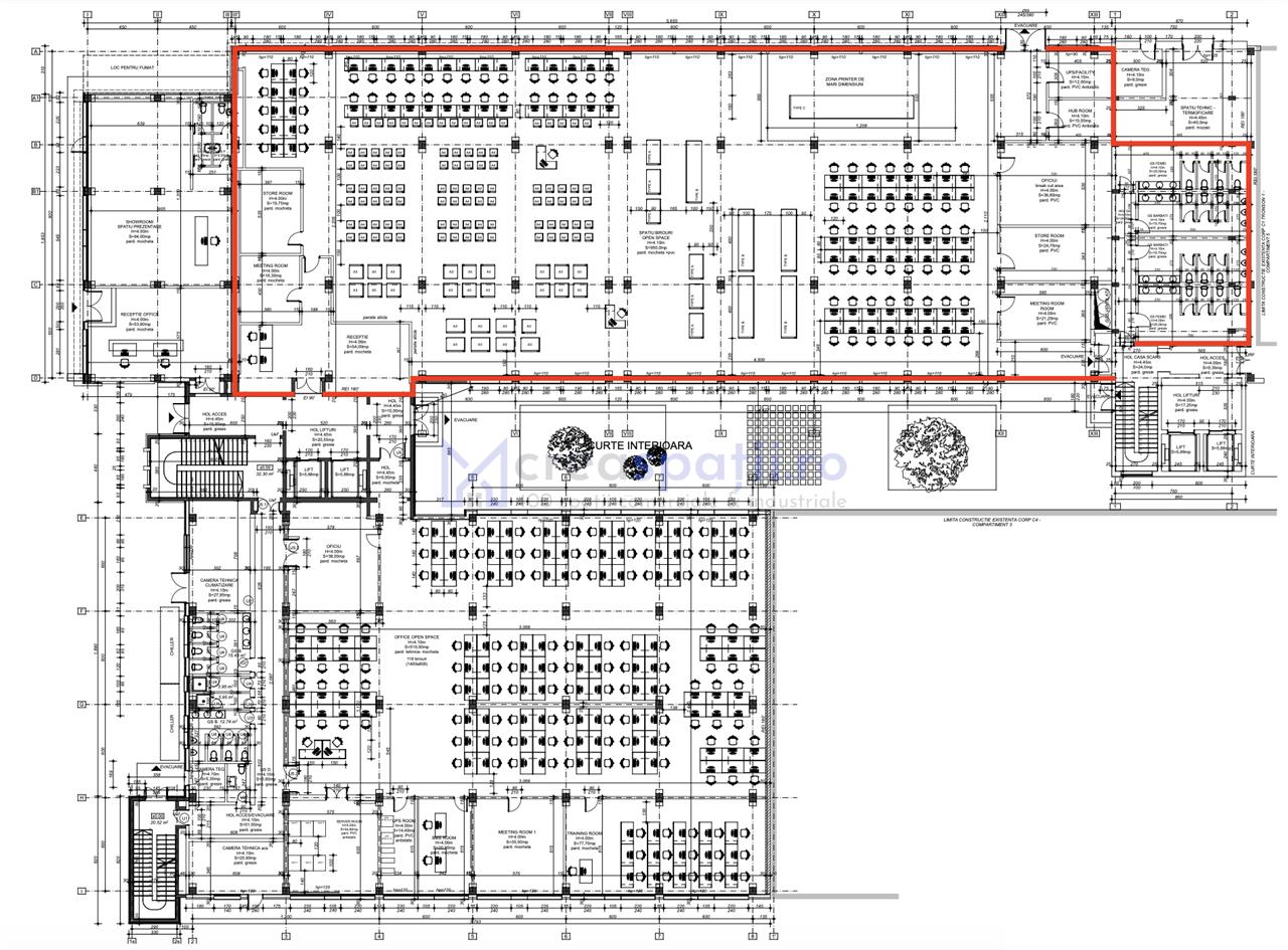 Spatiu birouri, showroom, clinica, 1250mp, langa Silk District