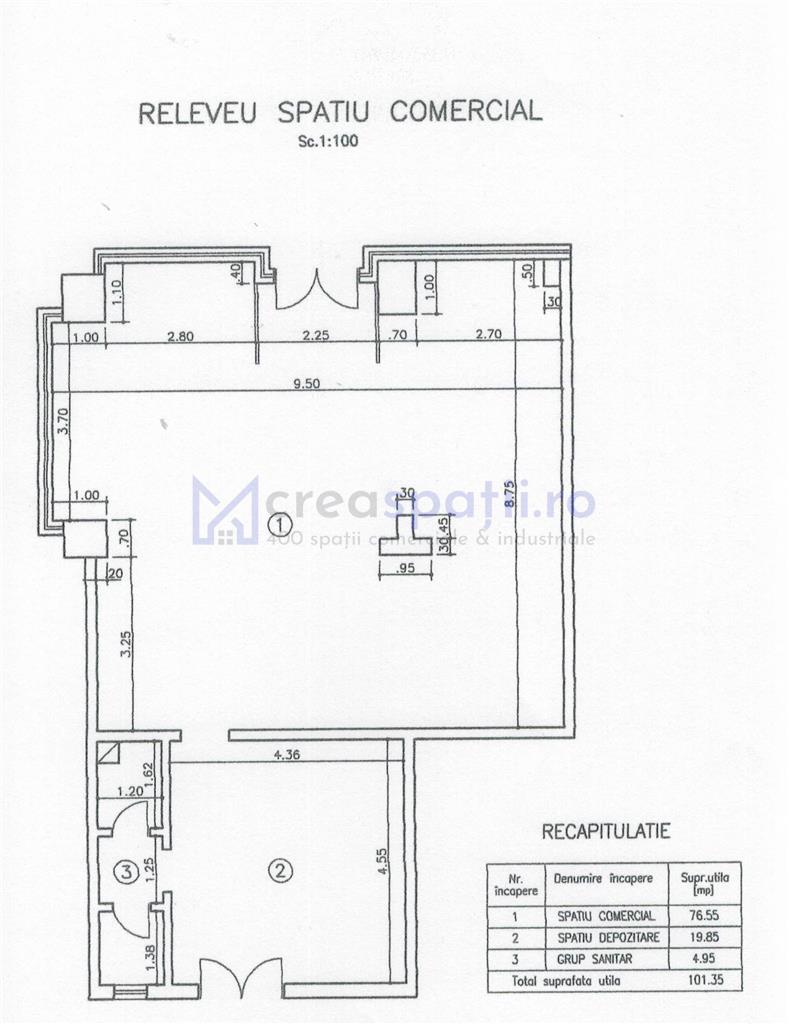 Spatiu comercial semicentru spre aeroport, 101mp