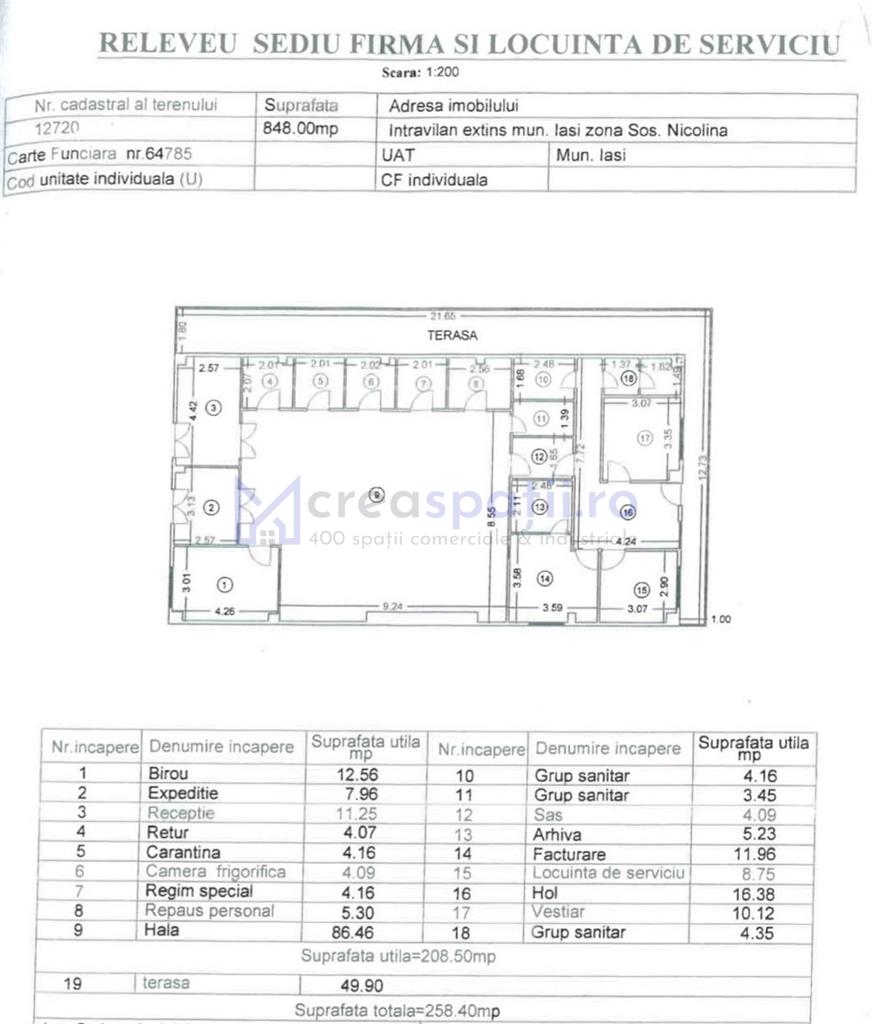 Spatiu/ hala langa intersectie cu Mega Image  sos. Nicolina