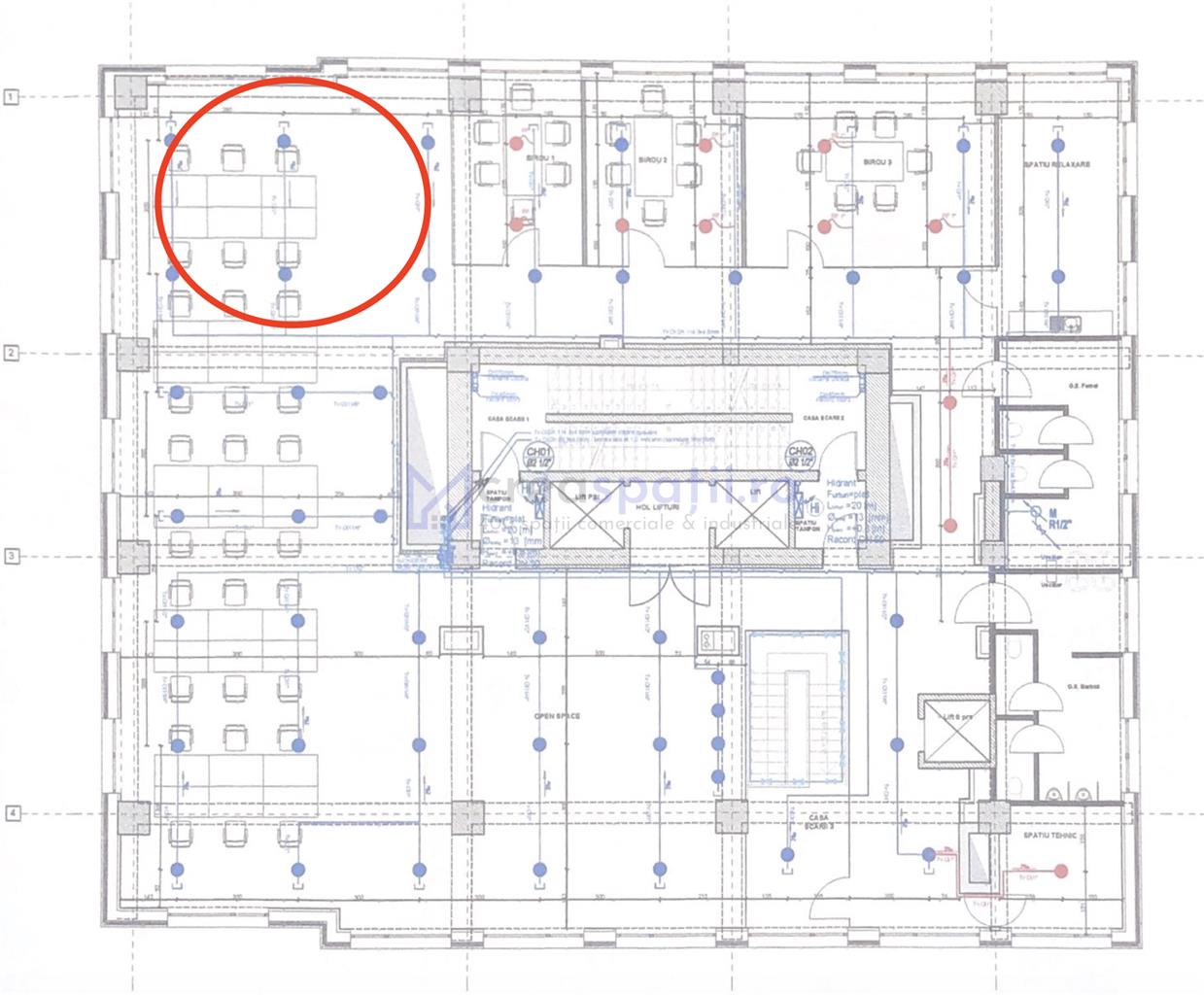 Spatiu birouri premium, 117mp, centru, zona Palas