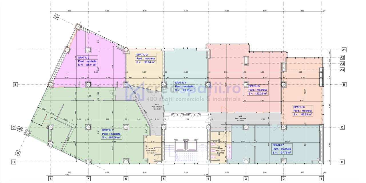 Spatiu office, 2 camere, 92mp, Tatarasi Tudor Center