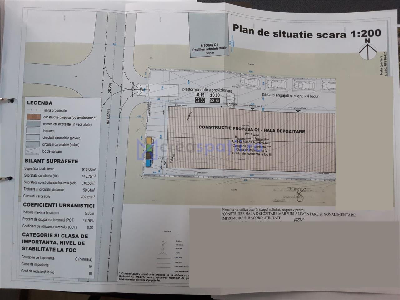 Hala noua cu/ fara chirias, 510mp, Letcani