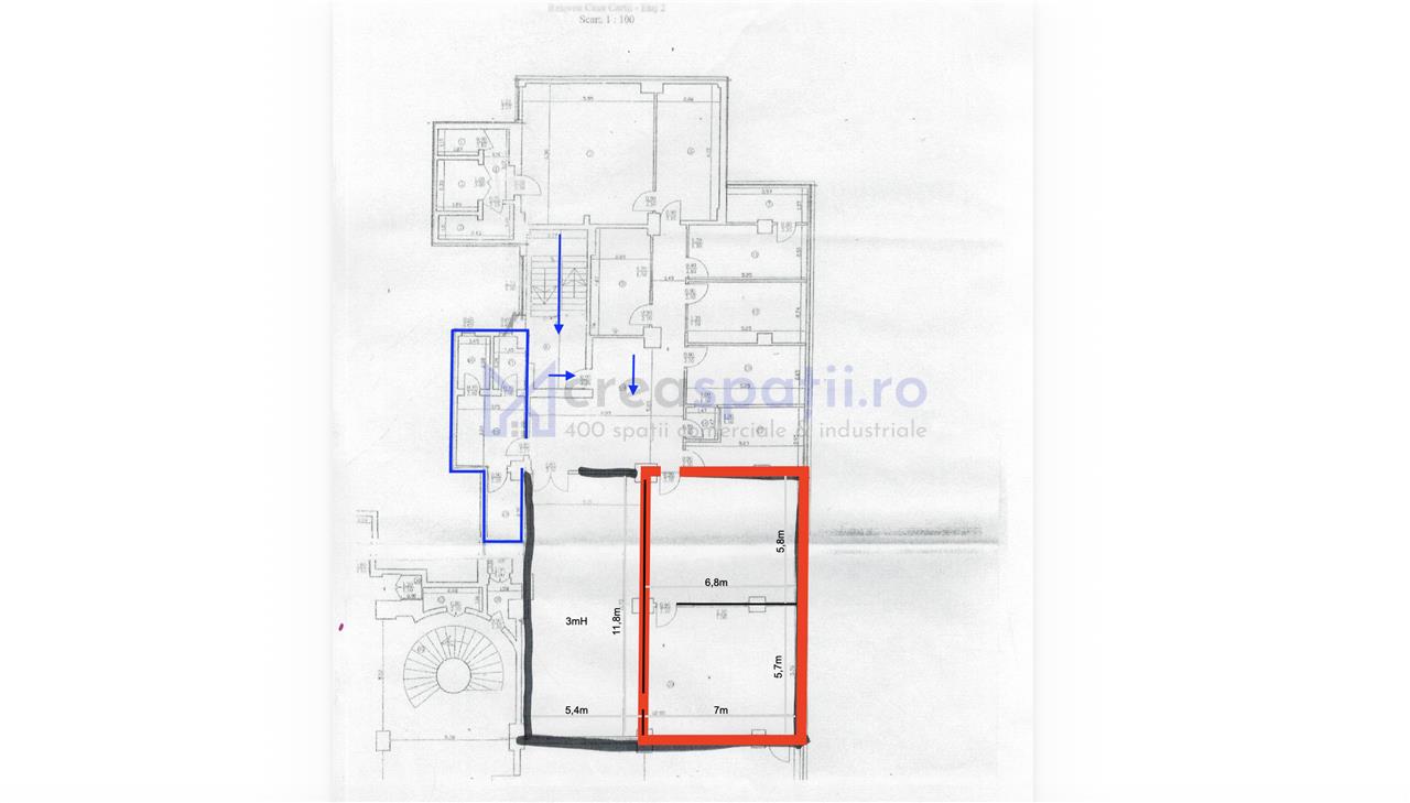 Spatiu birouri; vedere Palat Culturii; 100mp, Casa Cartii