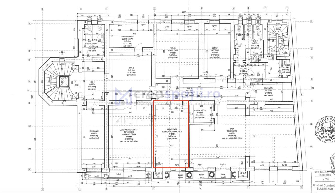 Spatiu birouri centrale Iasi, cladire unica, 154mp, Cuza Voda
