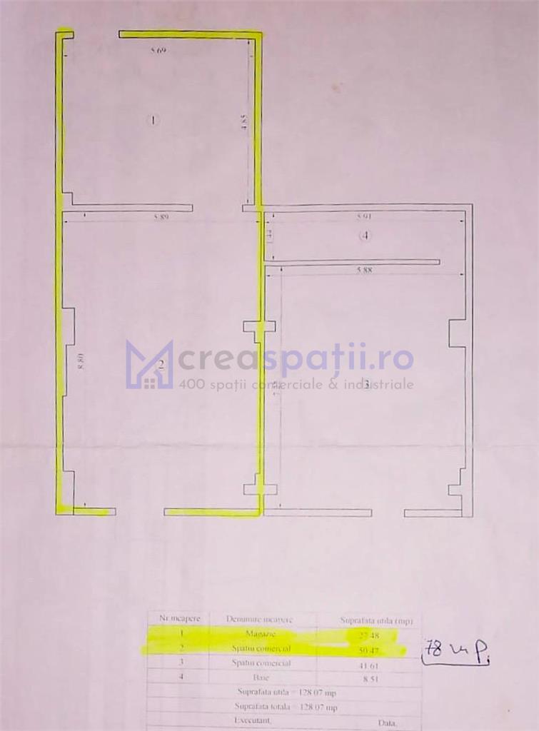 Spatiu comercial vitrat 78mp, zona Carrefour Felicia