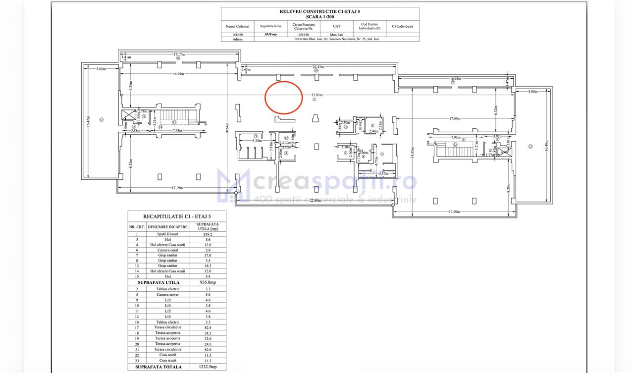 Spatiu birou semicentral Iasi, zona Palas Campus  Podul de Piatra