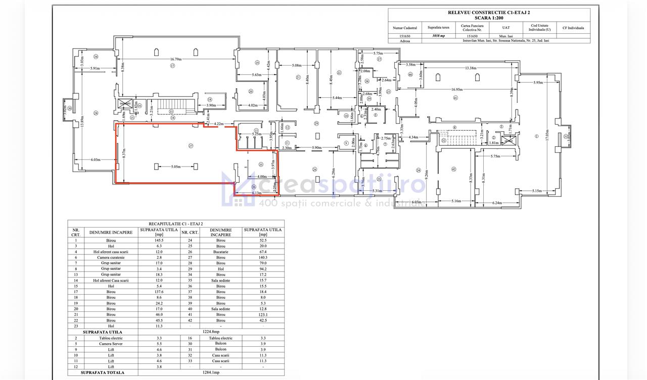 Spatiu birou semicentral Iasi, 200mp, zona Palas  Podul de Piatra