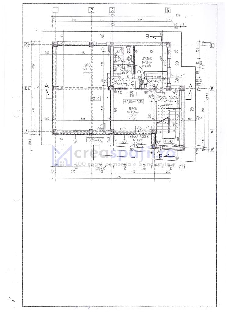 Spatiu comercial/ birou/ medical semicentru Iasi, 76mp, zona Palas