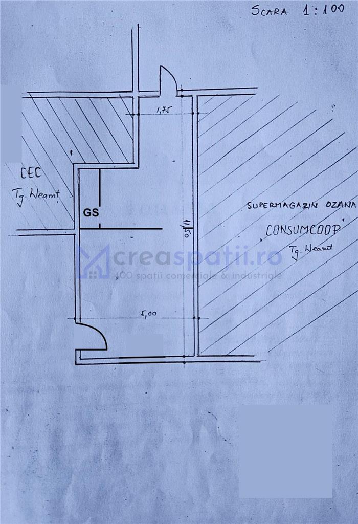 Spatiu comercial Tg. Neamt centru, 48mp, aproape de Catena